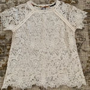 Cream lace top - small